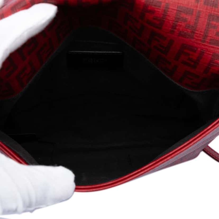 Fendi Zucchino Spalmati Crossbody Red Canvas Very good condition - Model View