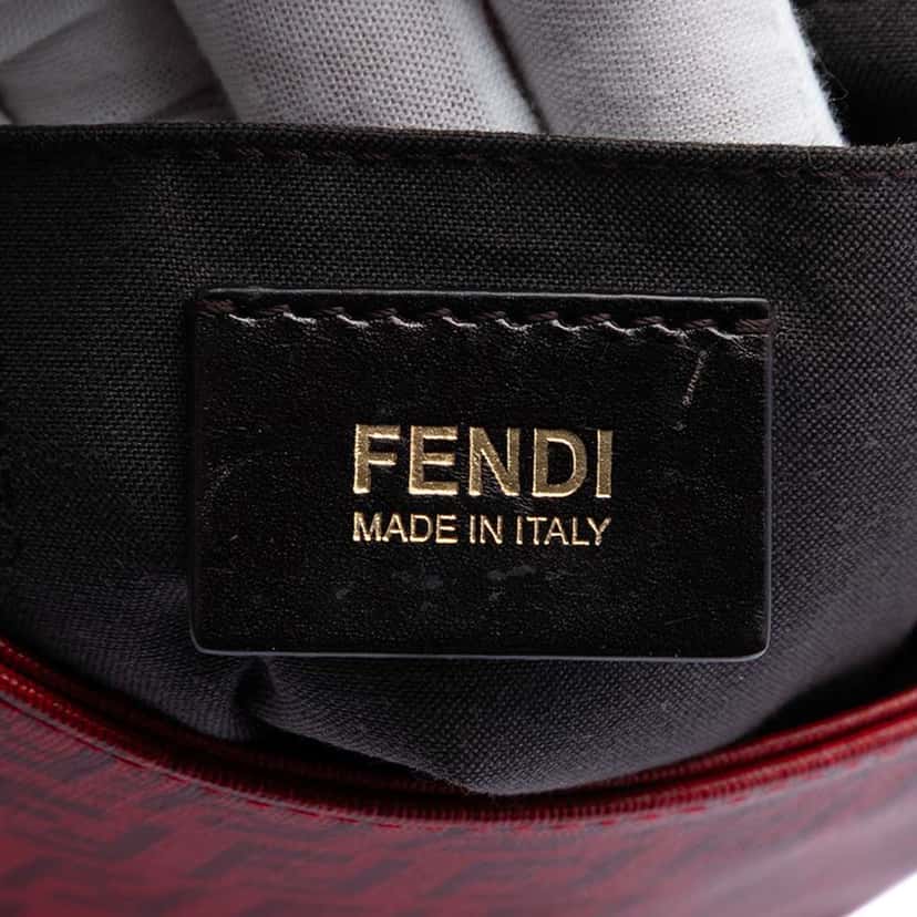 Fendi Zucchino Spalmati Crossbody Red Canvas Very good condition - Box View