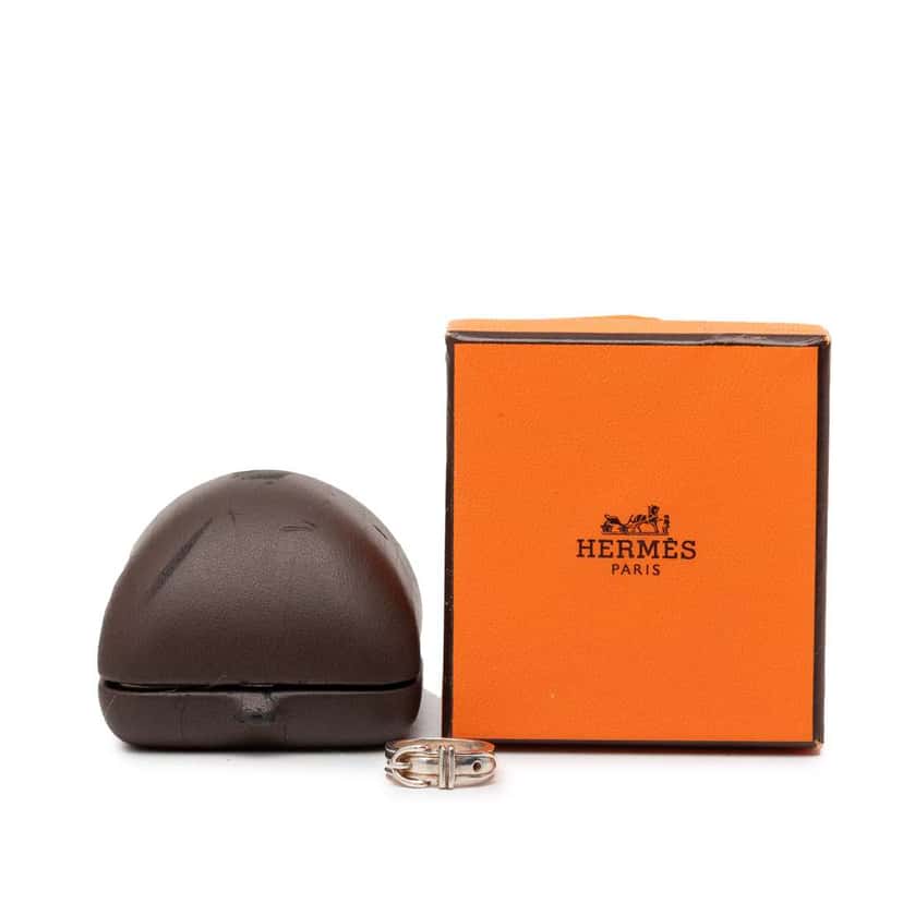 Hermès Sterling Silver Ceinture Buckle Ring Silver Silver Good condition - Box View