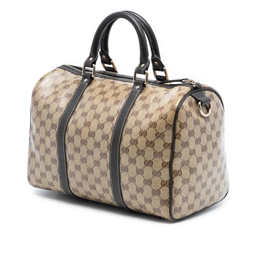 Gucci Medium GG Crystal Joy Boston Bag Brown Canvas Good condition - Back View