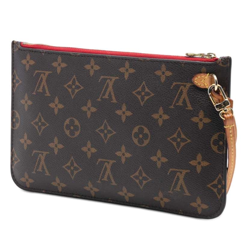 Louis Vuitton Monogram Neverfull Pouch MM Brown Very good condition - Back View