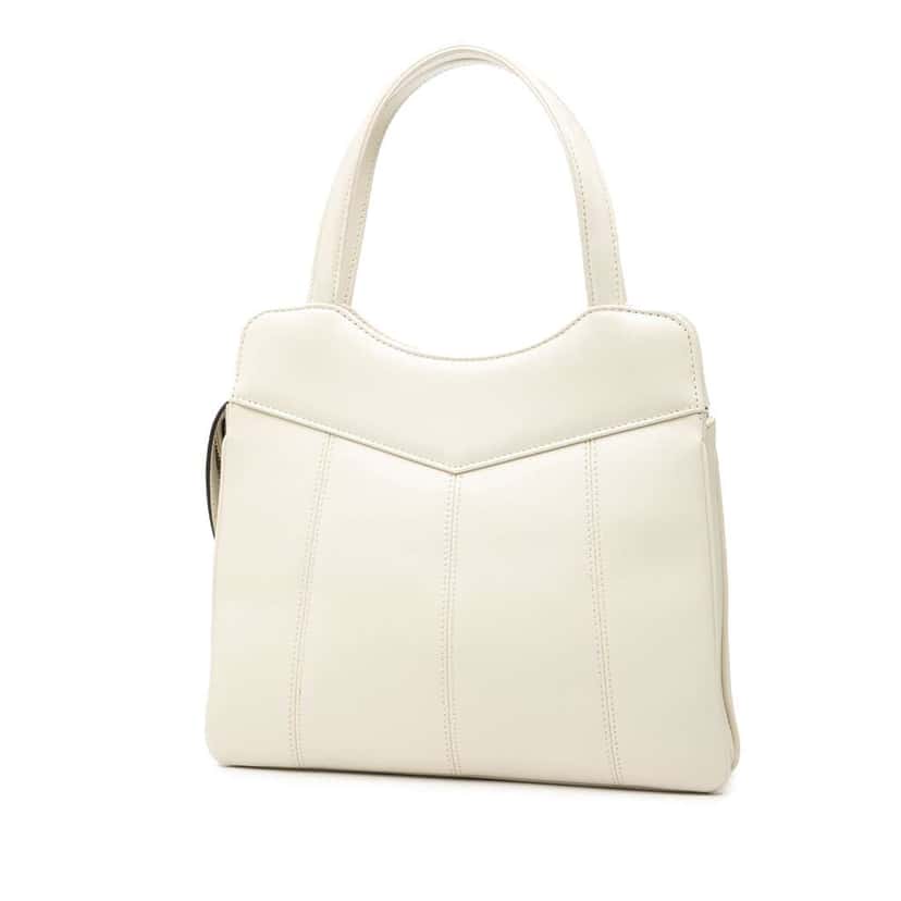 Gucci Small Leather Petite GG Tote White Leather Very good condition - Back View