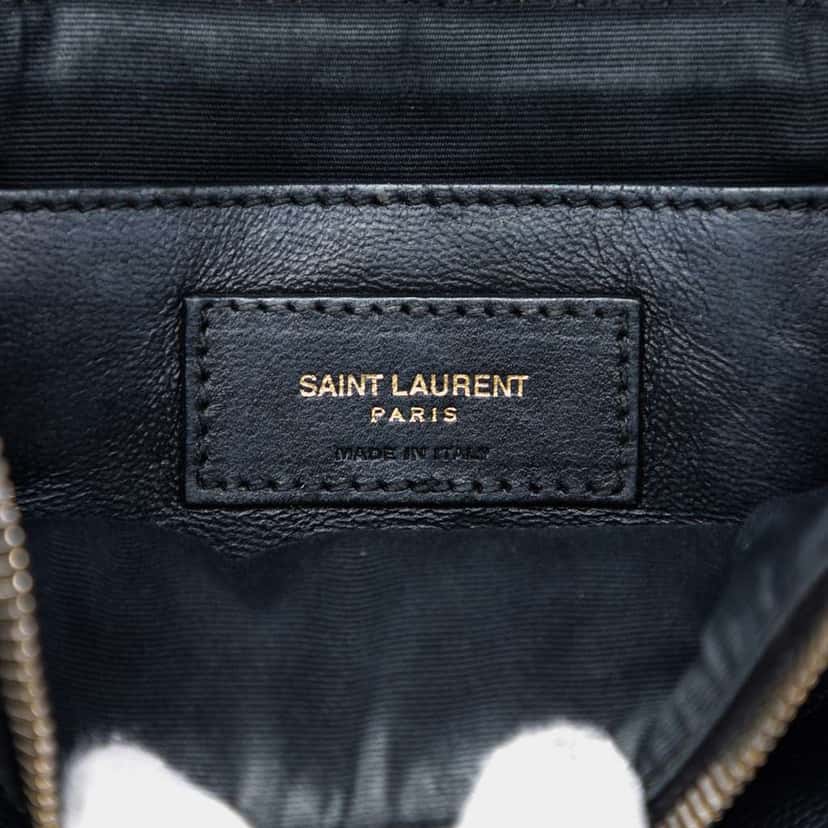Saint Laurent Grain de Poudre Quilted 80s Vanity Bag Black Leather Very good condition - Box View