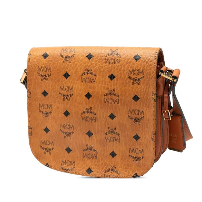 Mcm Small Visetos Coated Canvas Patricia Crossbody Brown Canvas Good condition - Back View