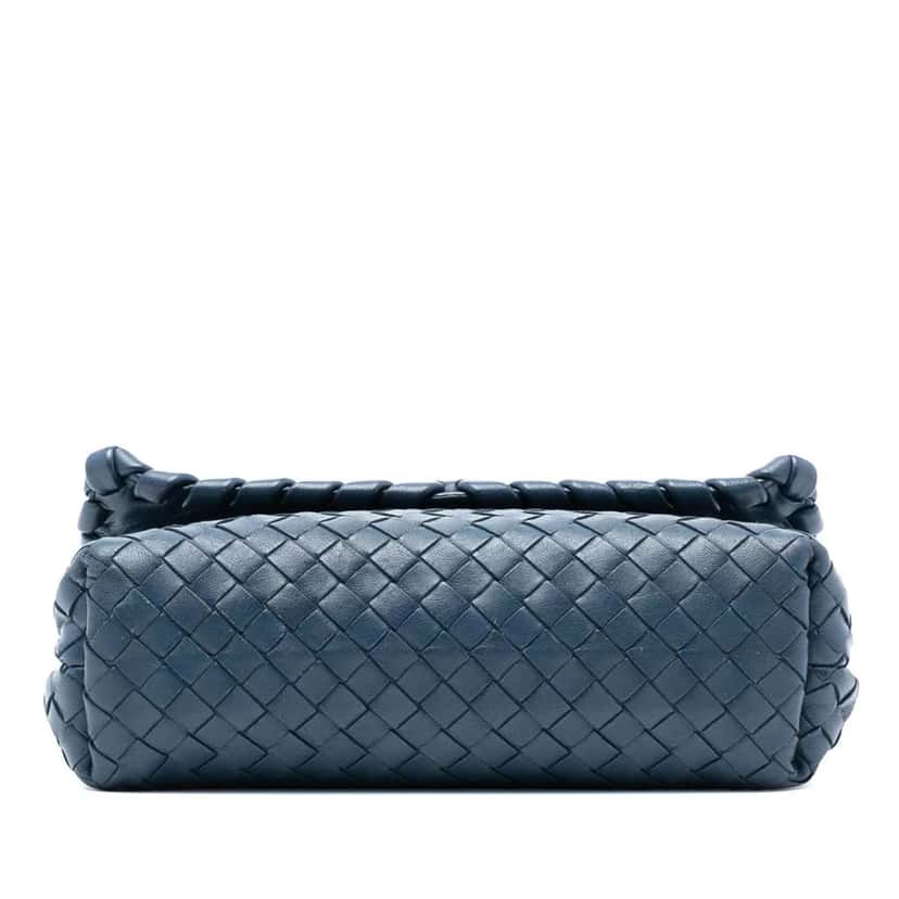 Bottega Veneta Baby Nappa Intrecciato Olimpia Crossbody Blue Leather Good condition - Inside View