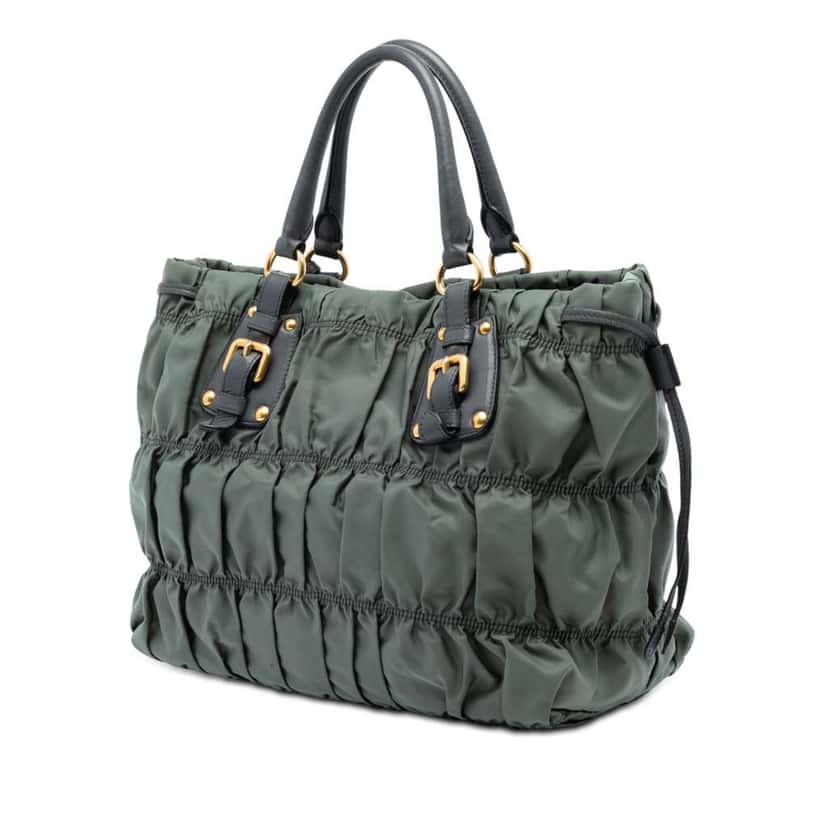 Prada Tessuto Gaufre Satchel Green Good condition - Back View