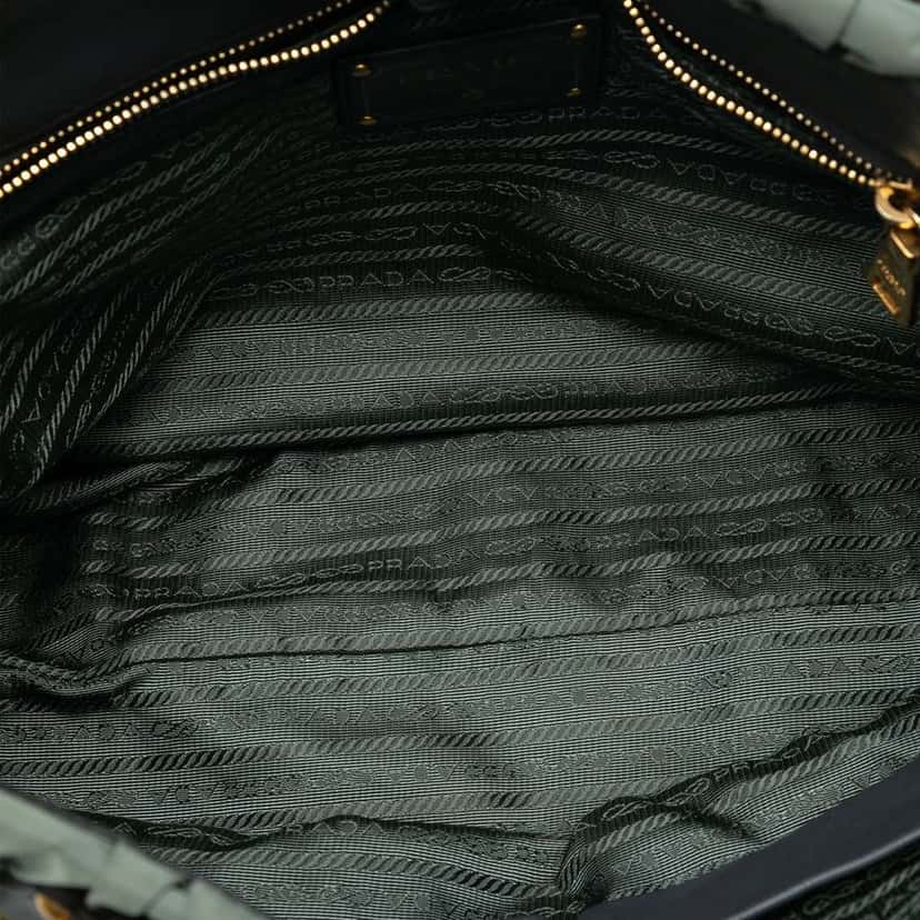 Prada Tessuto Gaufre Satchel Green Good condition - Model View