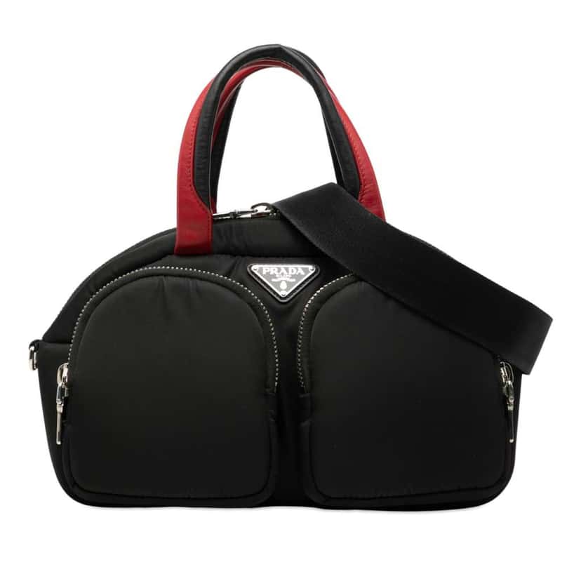Prada Tessuto Pocket Top Handle Cargo Bag Black Very good condition - Front View