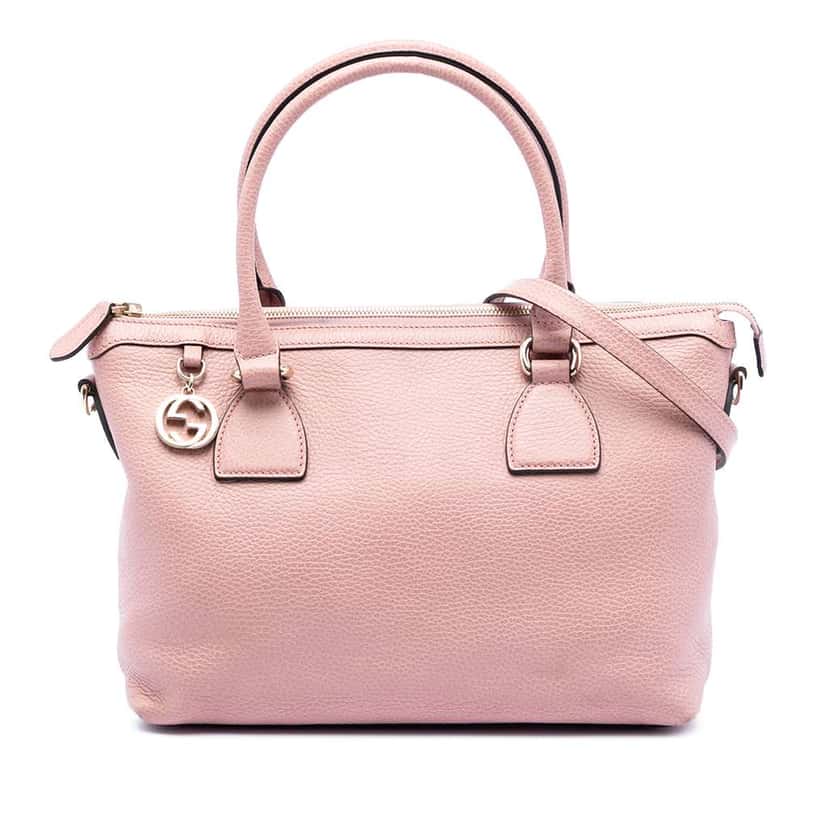 Gucci Dollar Calfskin GG Charm Satchel Pink Leather Very good condition - Front View