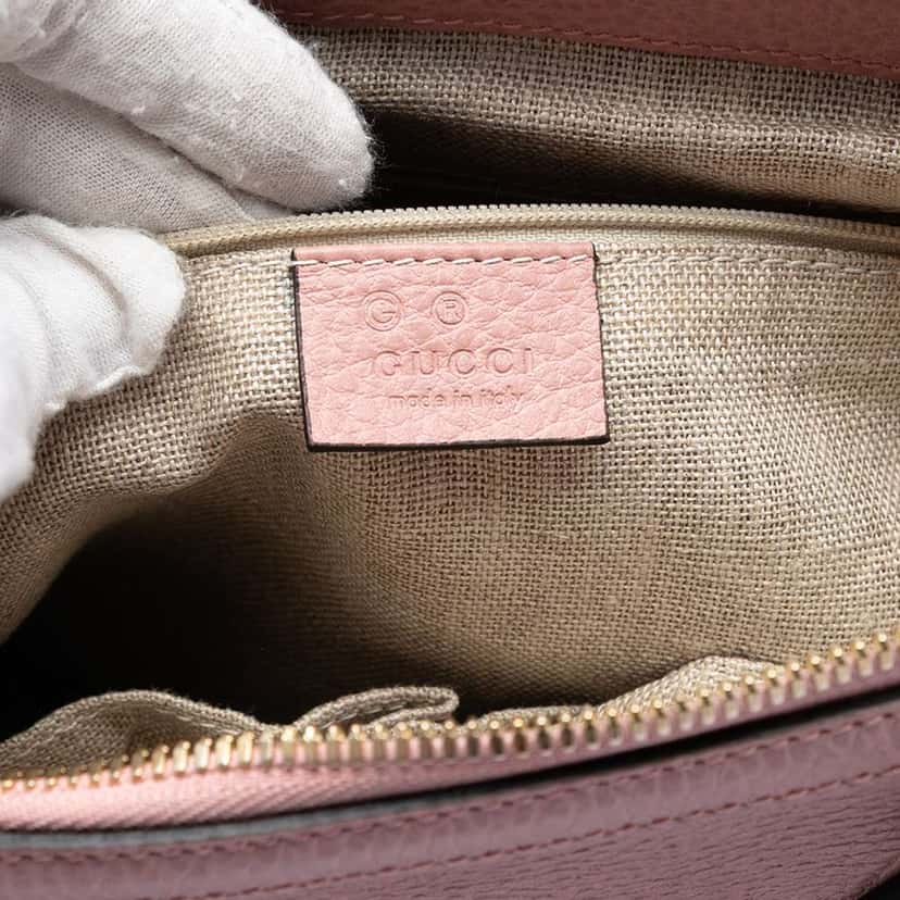 Gucci Dollar Calfskin GG Charm Satchel Pink Leather Very good condition - Box View