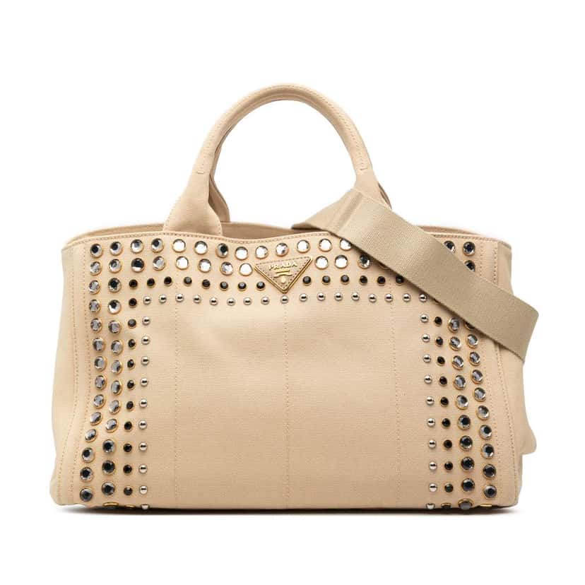 Prada Canvas Canapa Bijoux Satchel Brown Canvas Very good condition - Front View