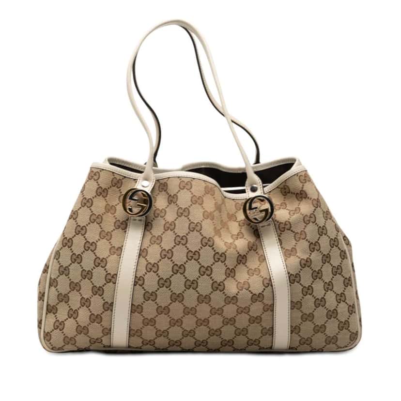 Gucci GG Canvas Twins Tote Brown Canvas Good condition - Front View