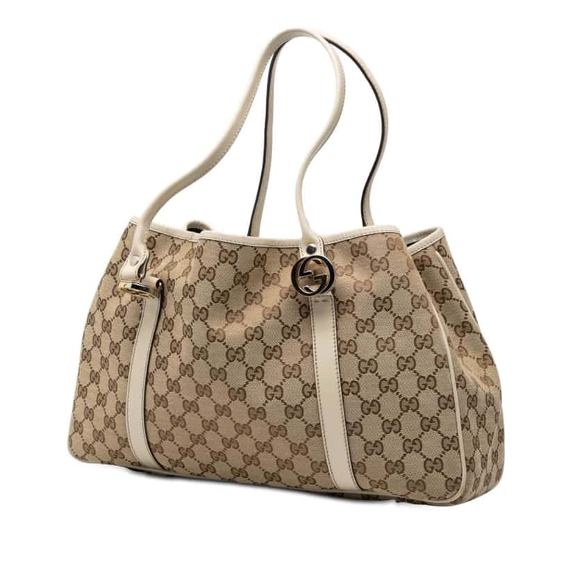 Gucci GG Canvas Twins Tote Brown Canvas Good condition - Back View