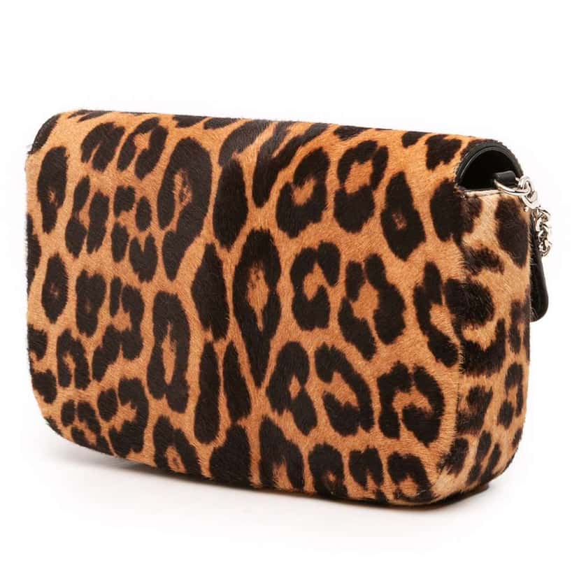 Dior Leopard Print Pony Hair Miss Dior Chain Flap Brown Very good condition - Back View