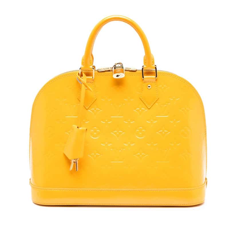 Louis Vuitton Monogram Vernis Alma PM Yellow Leather Good condition - Front View