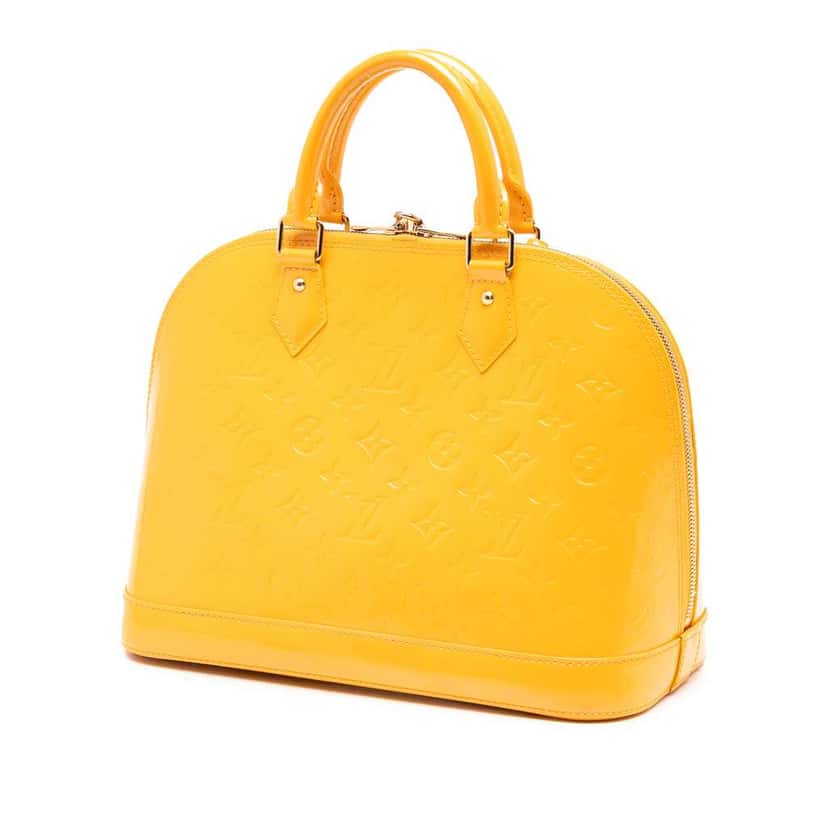 Louis Vuitton Monogram Vernis Alma PM Yellow Leather Good condition - Back View
