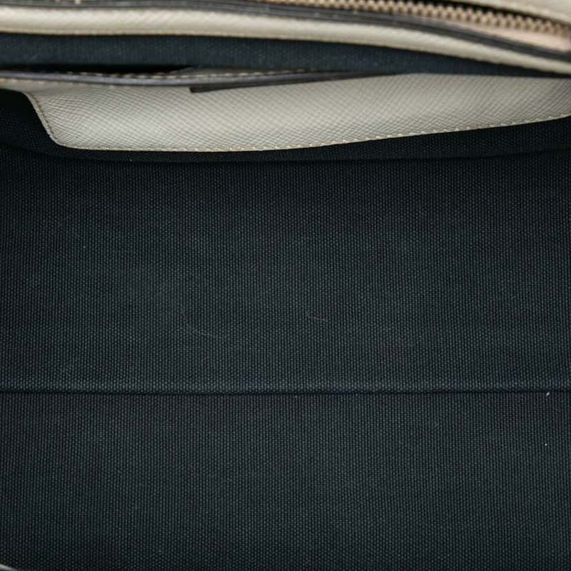 Prada Bicolor Saffiano Cuir Trimmed Canvas Satchel Black Canvas Very good condition - Model View