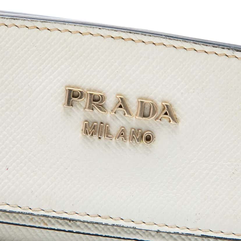 Prada Bicolor Saffiano Cuir Trimmed Canvas Satchel Black Canvas Very good condition - Box View