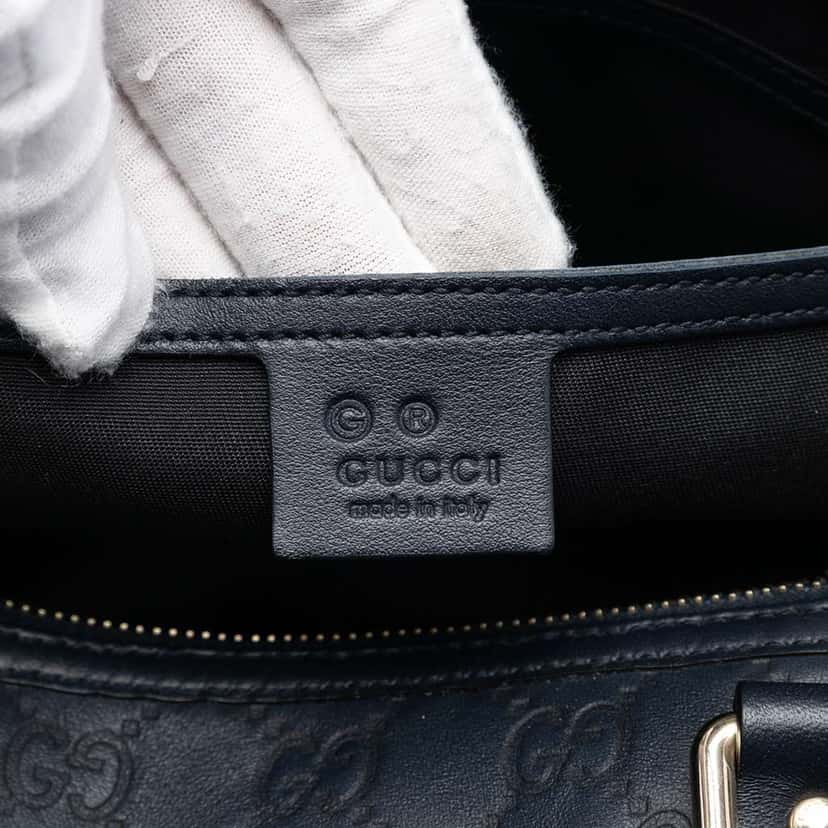 Gucci Medium Guccissima Joy Boston Bag Blue Leather Good condition - Box View