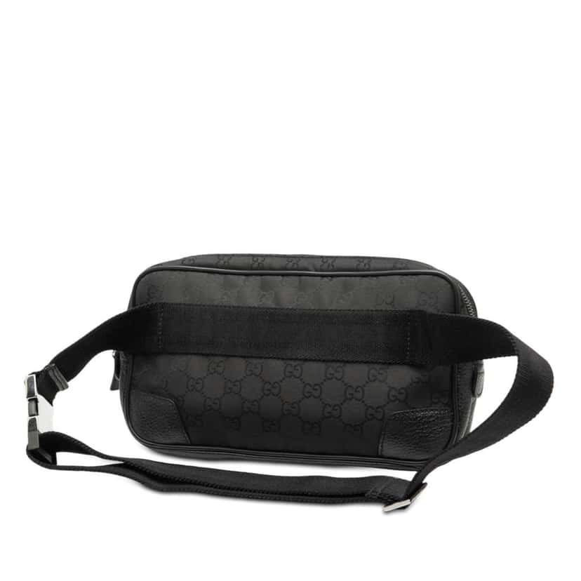 Gucci GG Nylon Waist Sling Bag Black Very good condition - Back View