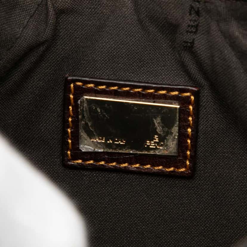 Fendi Zucchino Coated Canvas Pochette Brown Canvas Good condition - Box View