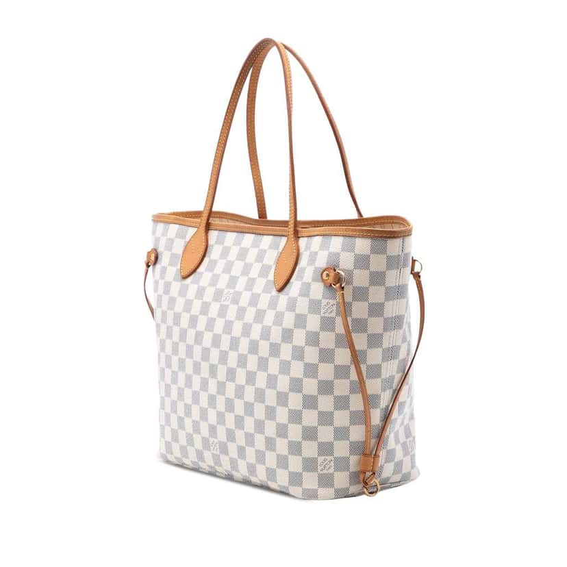 Louis Vuitton Damier Azur Neverfull MM White Very good condition - Back View