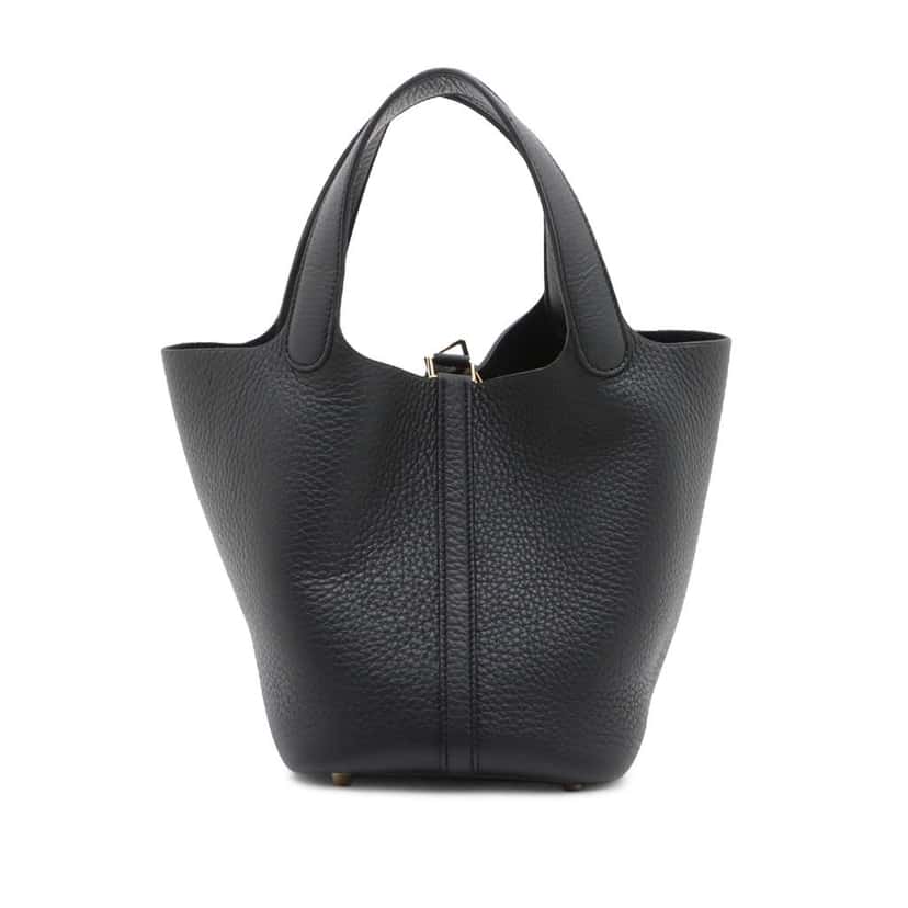 Hermès Clemence Picotin Lock 18 Black Leather Good condition - Back View