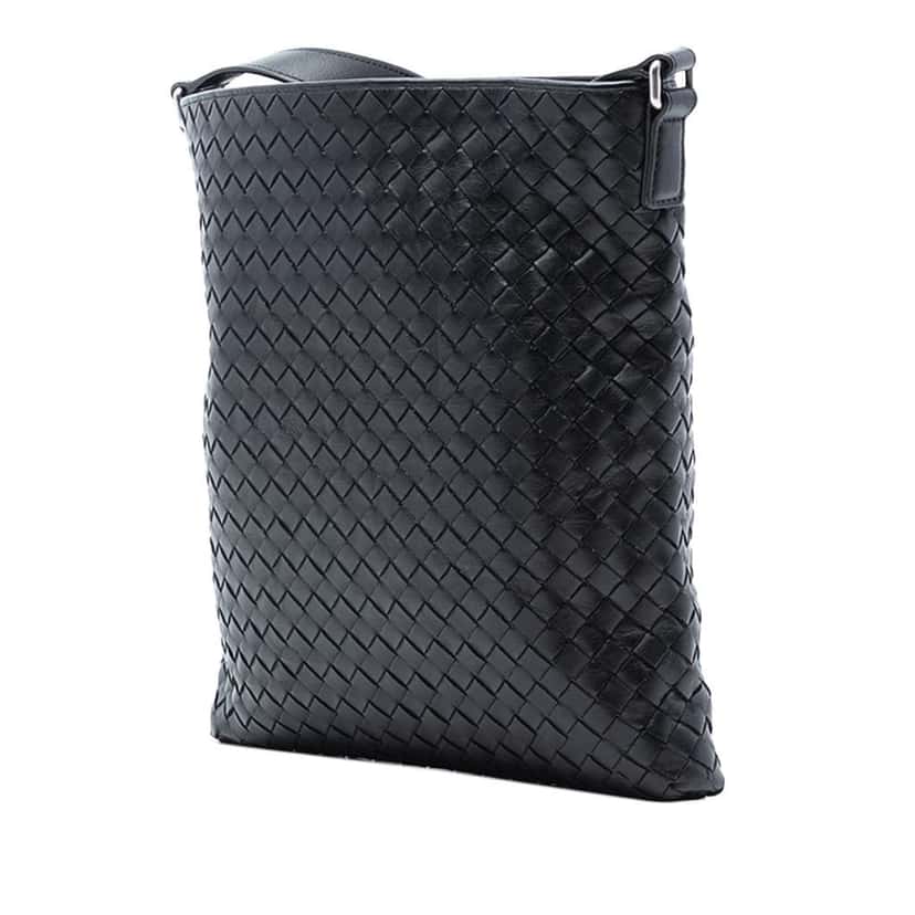 Bottega Veneta Nappa Intrecciato Crossbody Black Leather Good condition - Back View