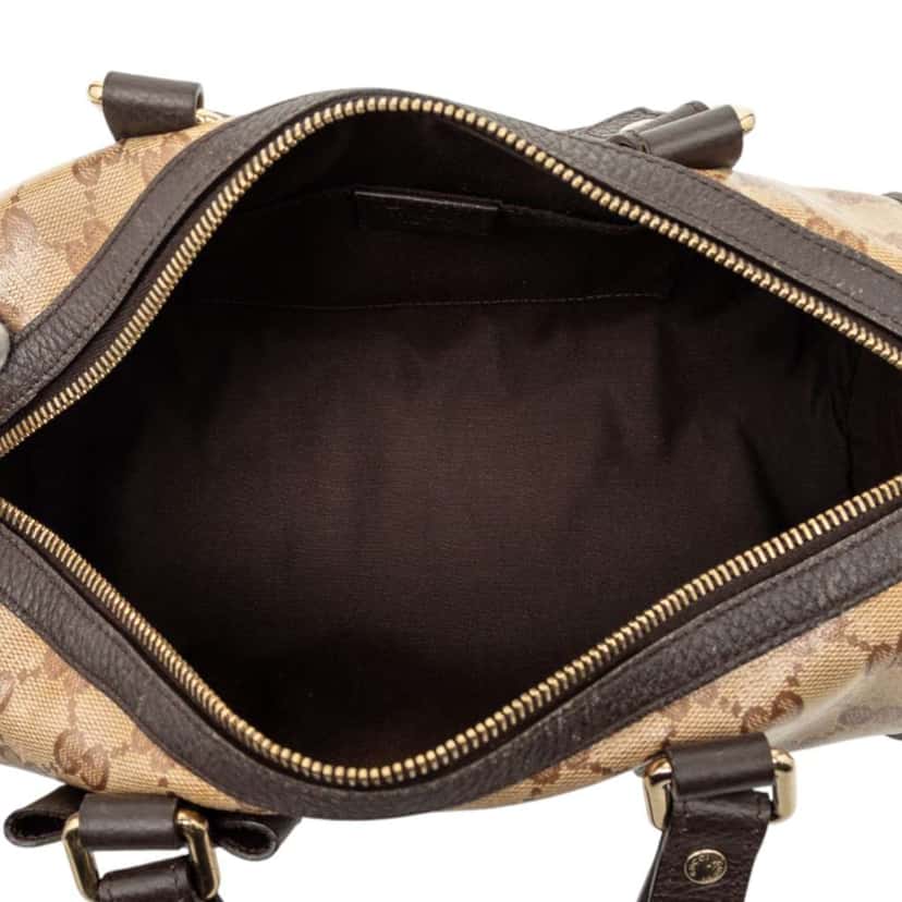 Gucci GG Crystal Duchessa Satchel Brown Canvas Good condition - Model View