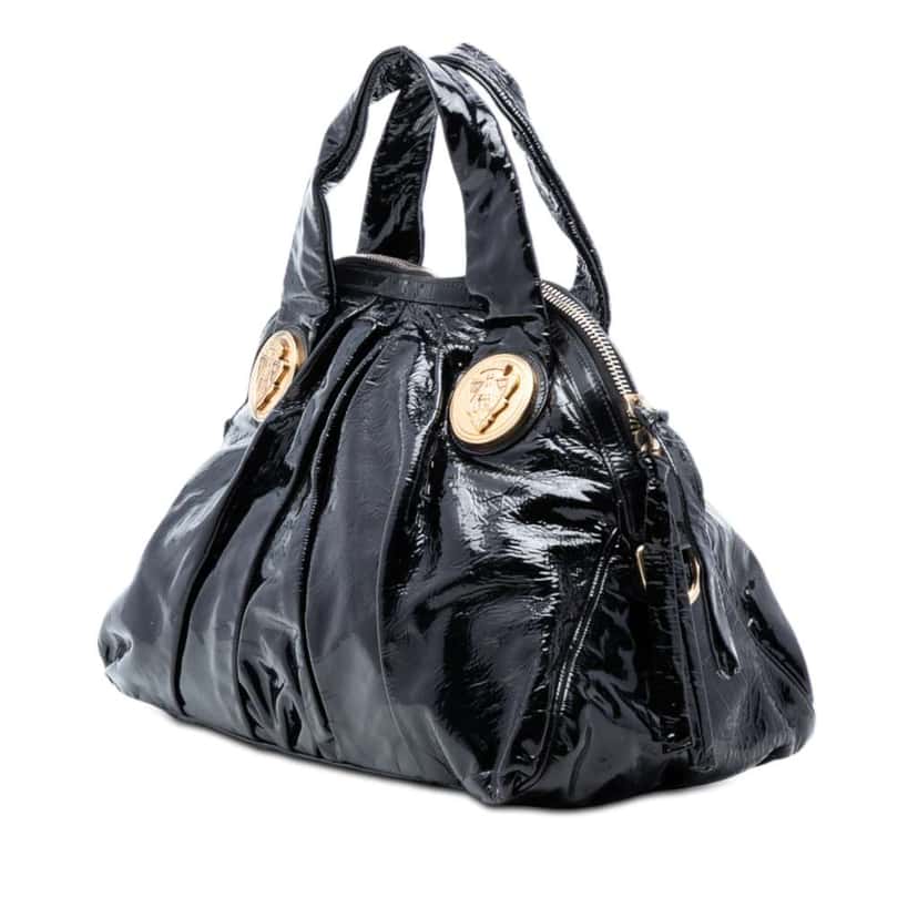 Gucci Large Patent Hysteria Satchel Black Leather Very good condition - Back View