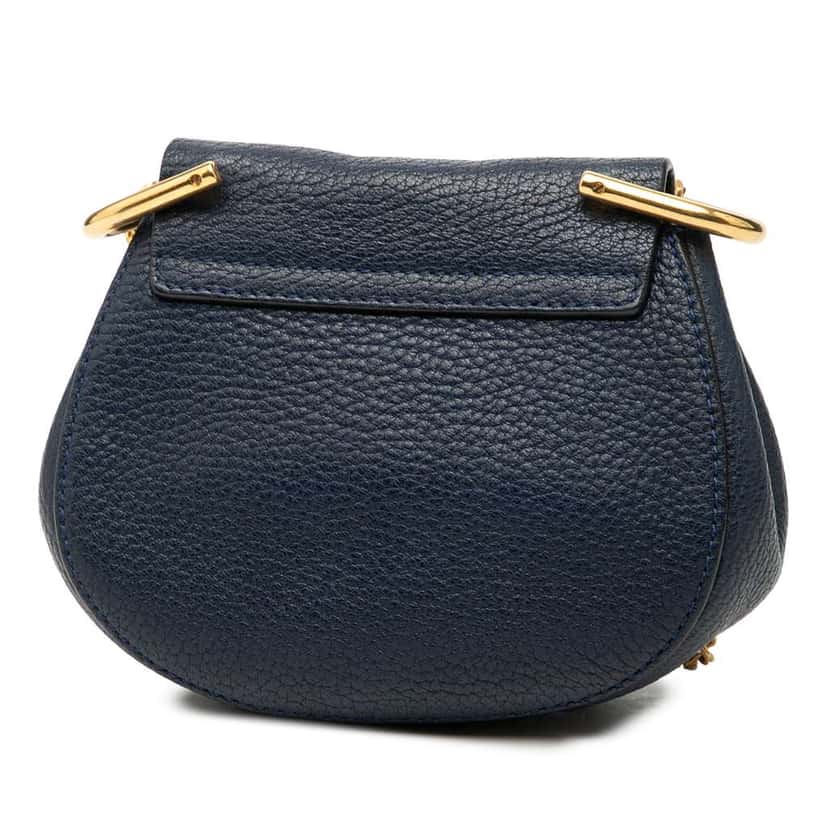 Chloé Mini Leather Drew Crossbody Blue Leather Good condition - Back View