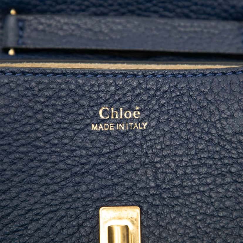 Chloé Mini Leather Drew Crossbody Blue Leather Good condition - Box View