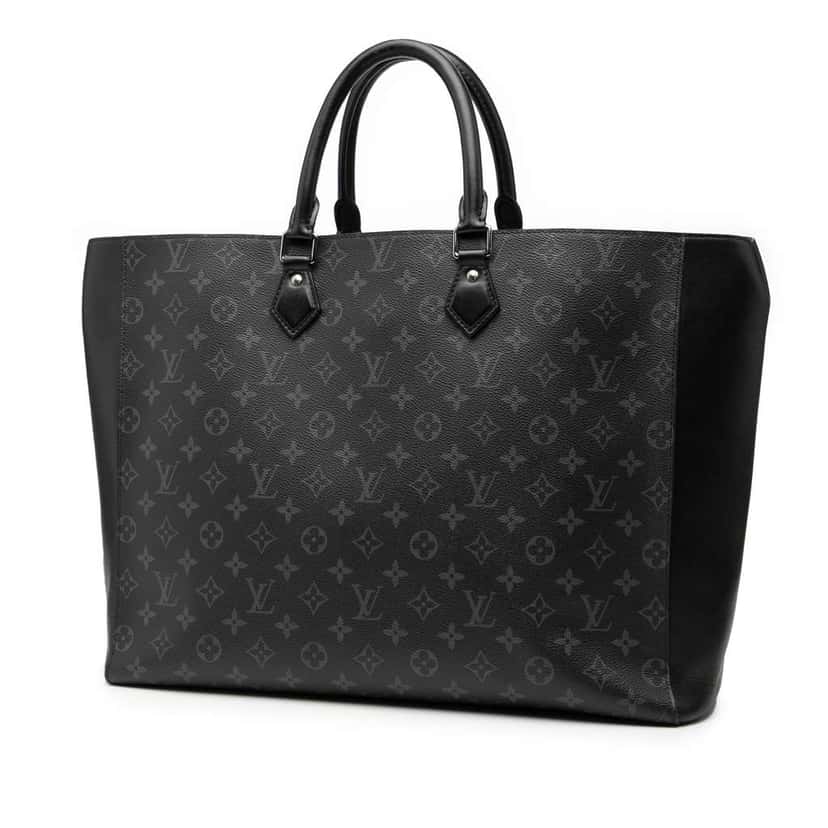 Louis Vuitton Monogram Eclipse Grand Sac Tote Black Good condition - Back View