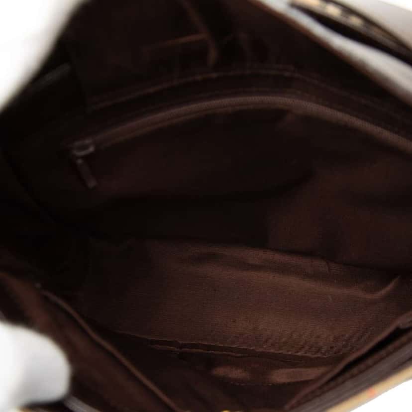 Burberry Haymarket Check Canvas Shoulder Bag Brown Canvas Good condition - Model View