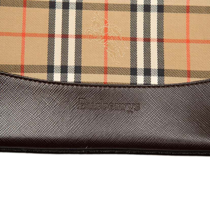 Burberry Haymarket Check Canvas Shoulder Bag Brown Canvas Good condition - Box View