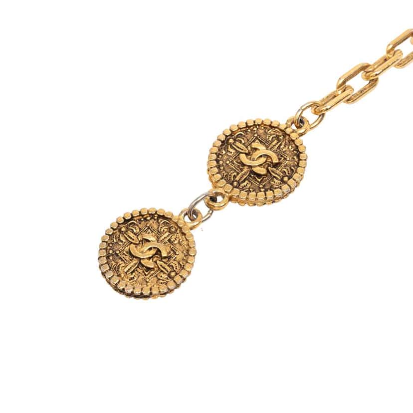 Chanel Gold Plated CC Medallion Chain Belt Gold Metal Very good condition - Back View