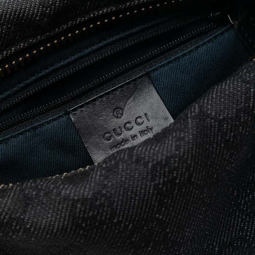 Gucci GG Denim Handbag Black Denim Very good condition - Box View
