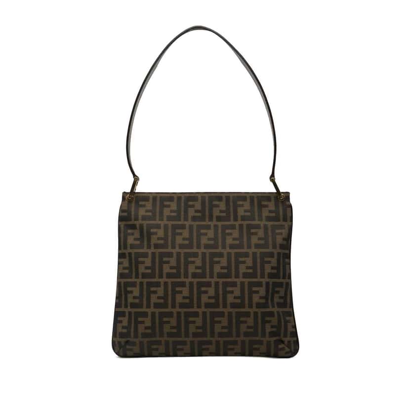 Fendi Zucca Canvas Shoulder Bag Brown Canvas Very good condition - Front View