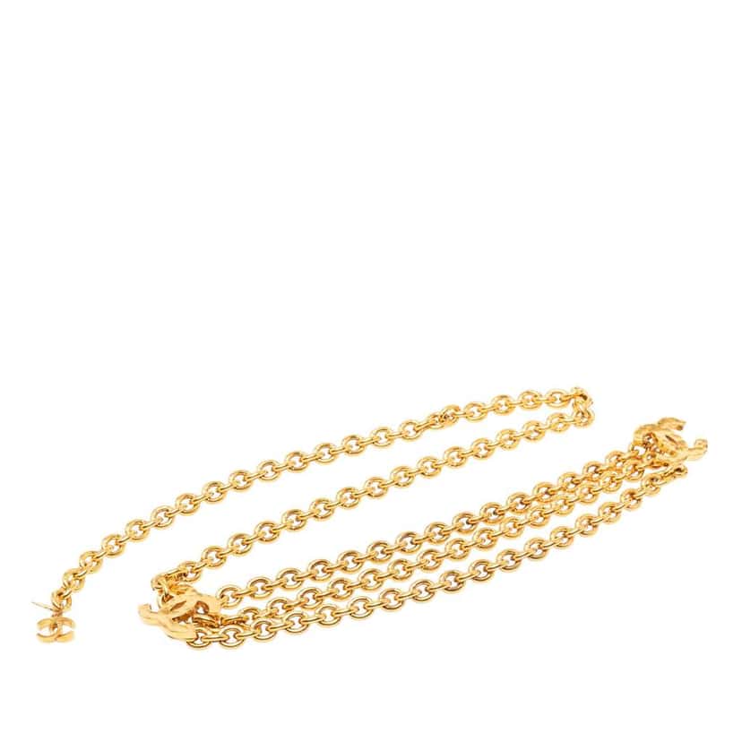Chanel Gold Plated CC Cable Chain Link Belt Gold Metal Good condition - Front View