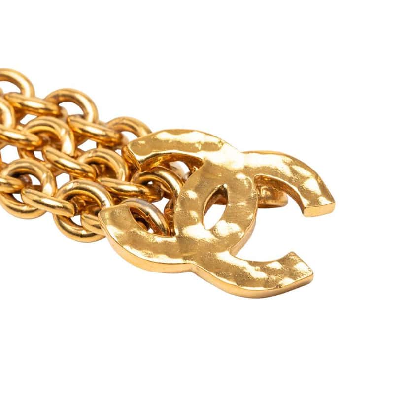 Chanel Gold Plated CC Cable Chain Link Belt Gold Metal Good condition - Model View