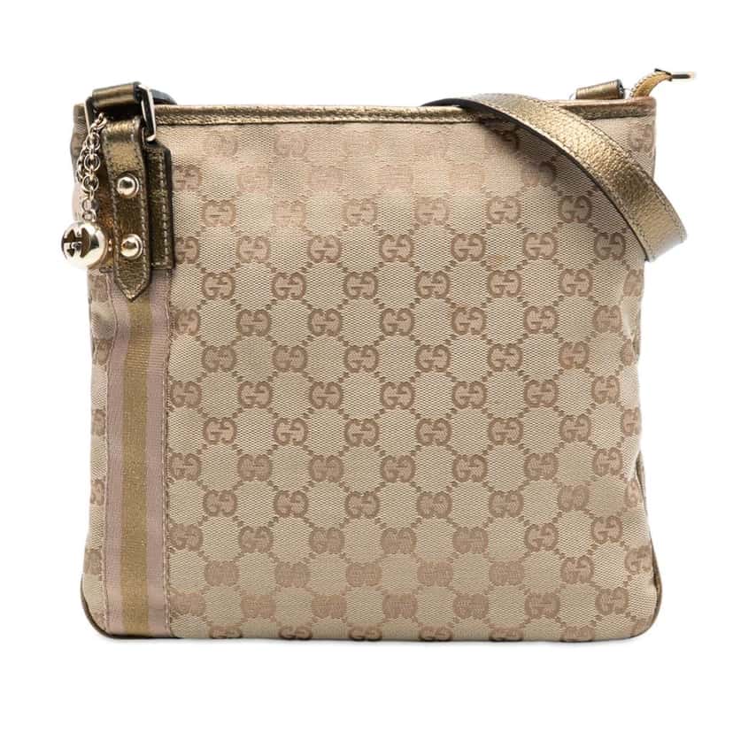 Gucci GG Canvas Jolicoeur Crossbody Brown Canvas Very good condition - Front View