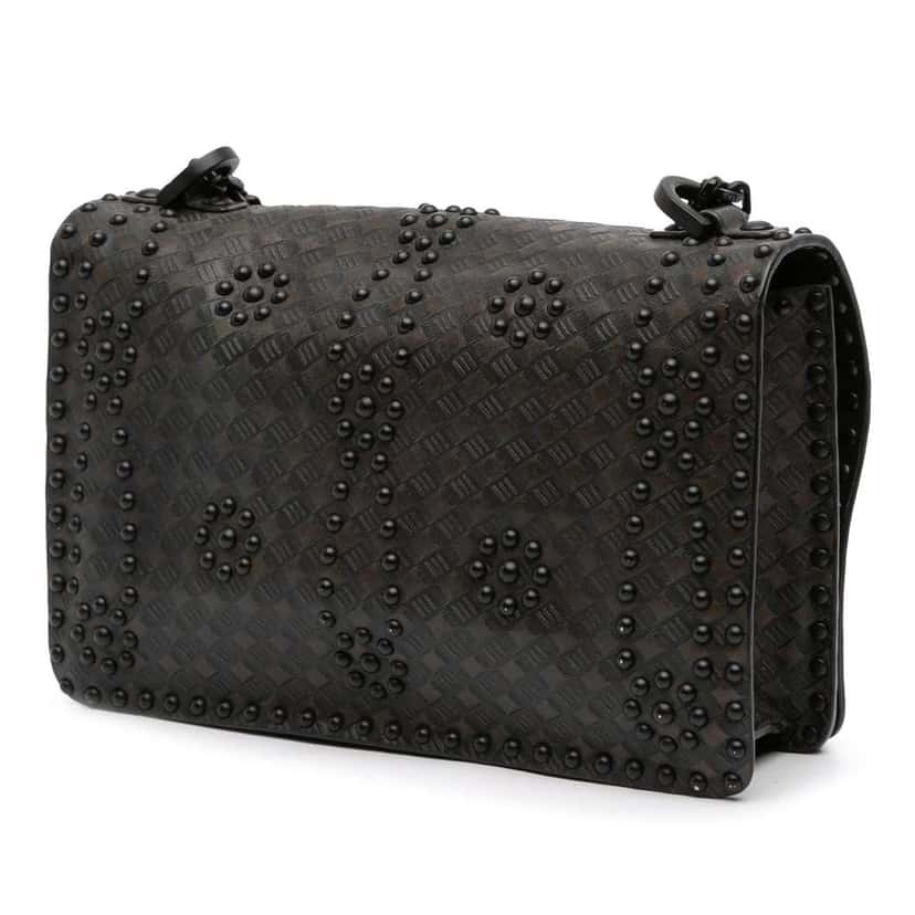 Dior Medium Embossed Calfskin Studded JAdior Chain Flap Black Leather Good condition - Back View