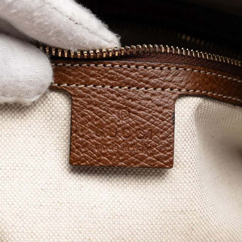 Gucci Large GG Canvas Bree Fold Over Tote Brown Canvas Good condition - Box View