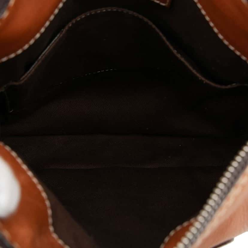Loewe Leather Anagram Crossbody Brown Leather Good condition - Model View