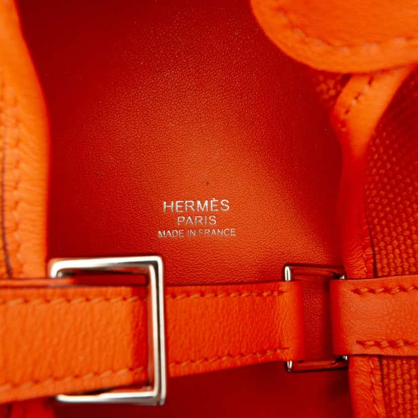 Hermès Toile Goeland and Swift Cargo Picotin Lock 18 Orange Canvas Good condition - Box View