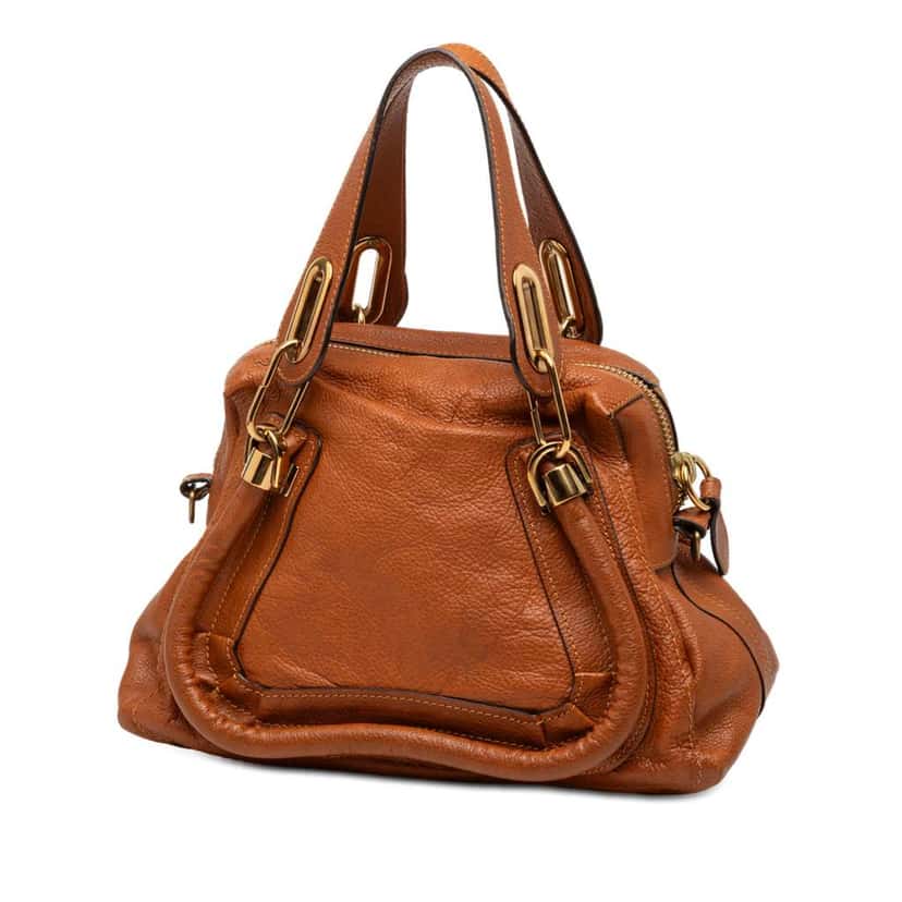 Chloé Small Leather Paraty Satchel Brown Leather Good condition - Back View
