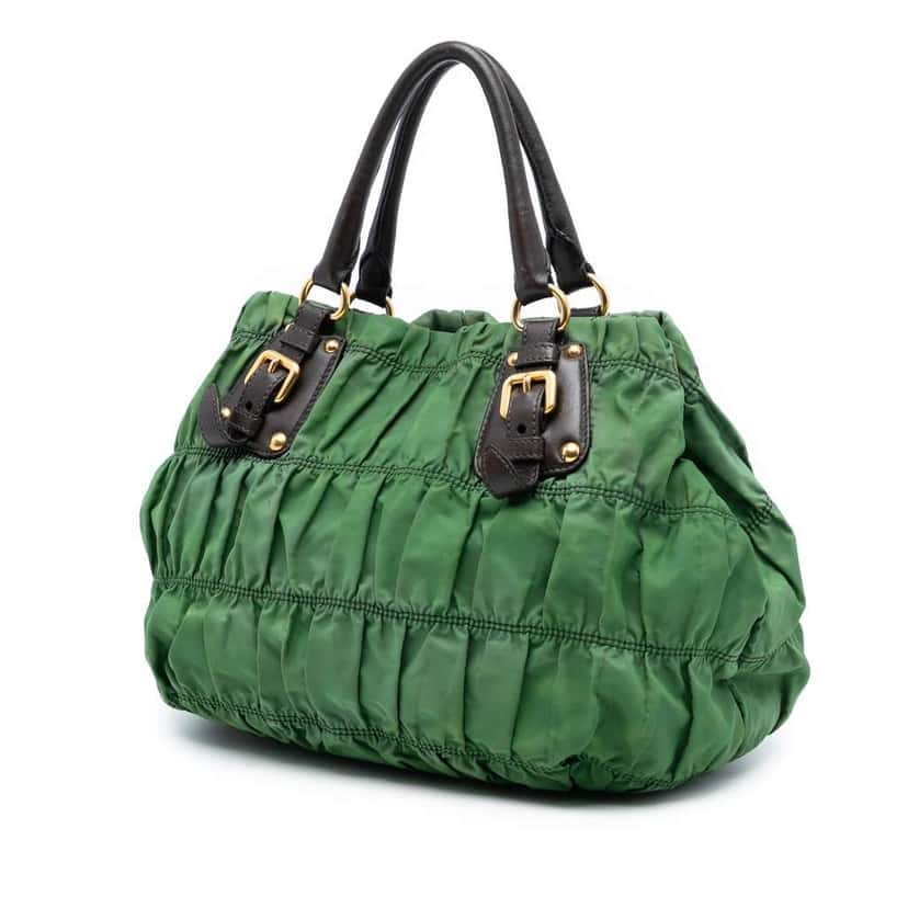 Prada Tessuto Gaufre Tote Green Good condition - Back View