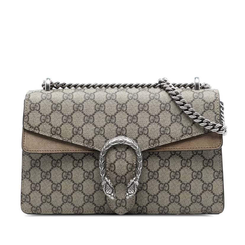 Gucci Medium GG Supreme Dionysus Shoulder Bag Brown Canvas Good condition - Front View