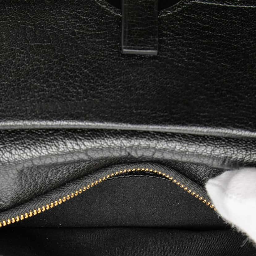 Balenciaga Chevre Motocross Metallic Edge Trifold Wallet on Chain Black Leather Very good condition - Model View