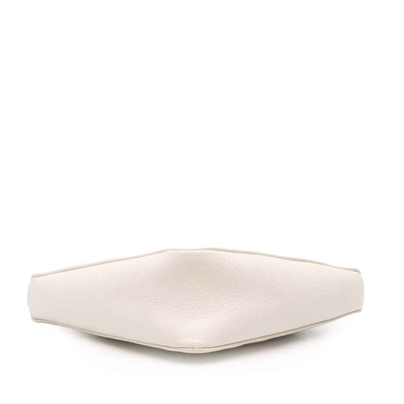 Prada Saffiano Logo Embossed Triangle Wristlet Pouch White Leather Good condition - Inside View